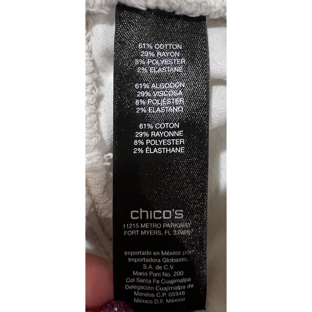 Chicos Chico’s So Slimming Girlfriend Crop White Jeans Womens 1/medium White - Picture 7 of 9